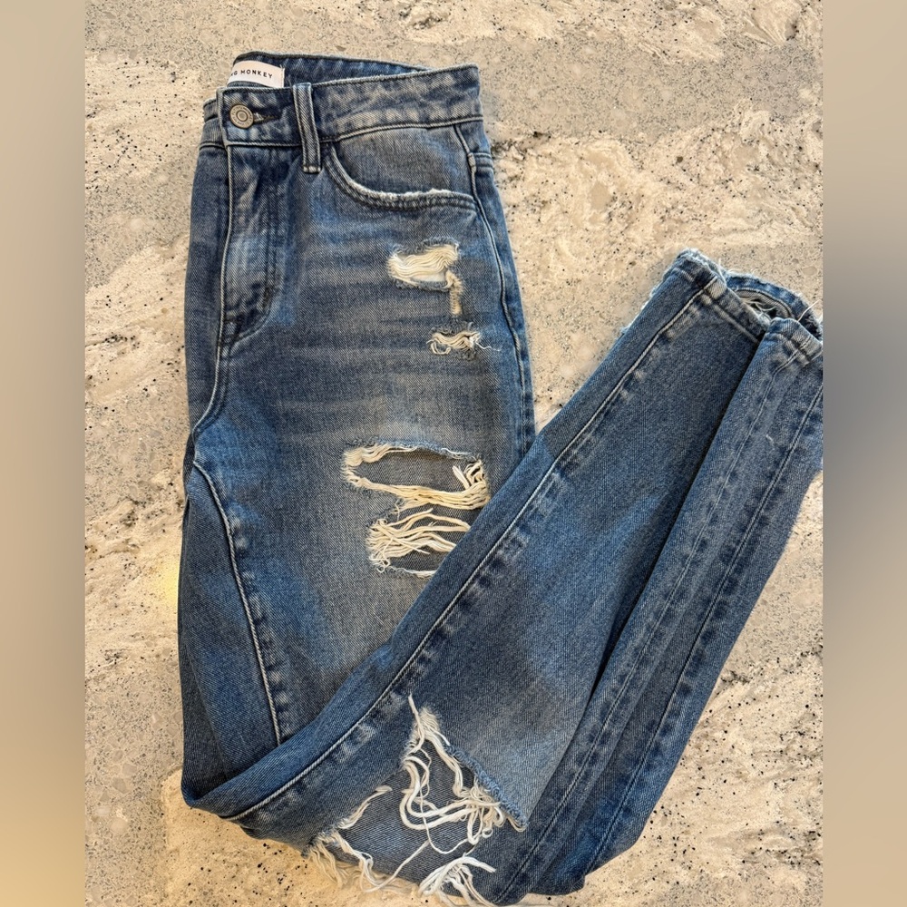 Flying Monkey Ripped Blue Jeans